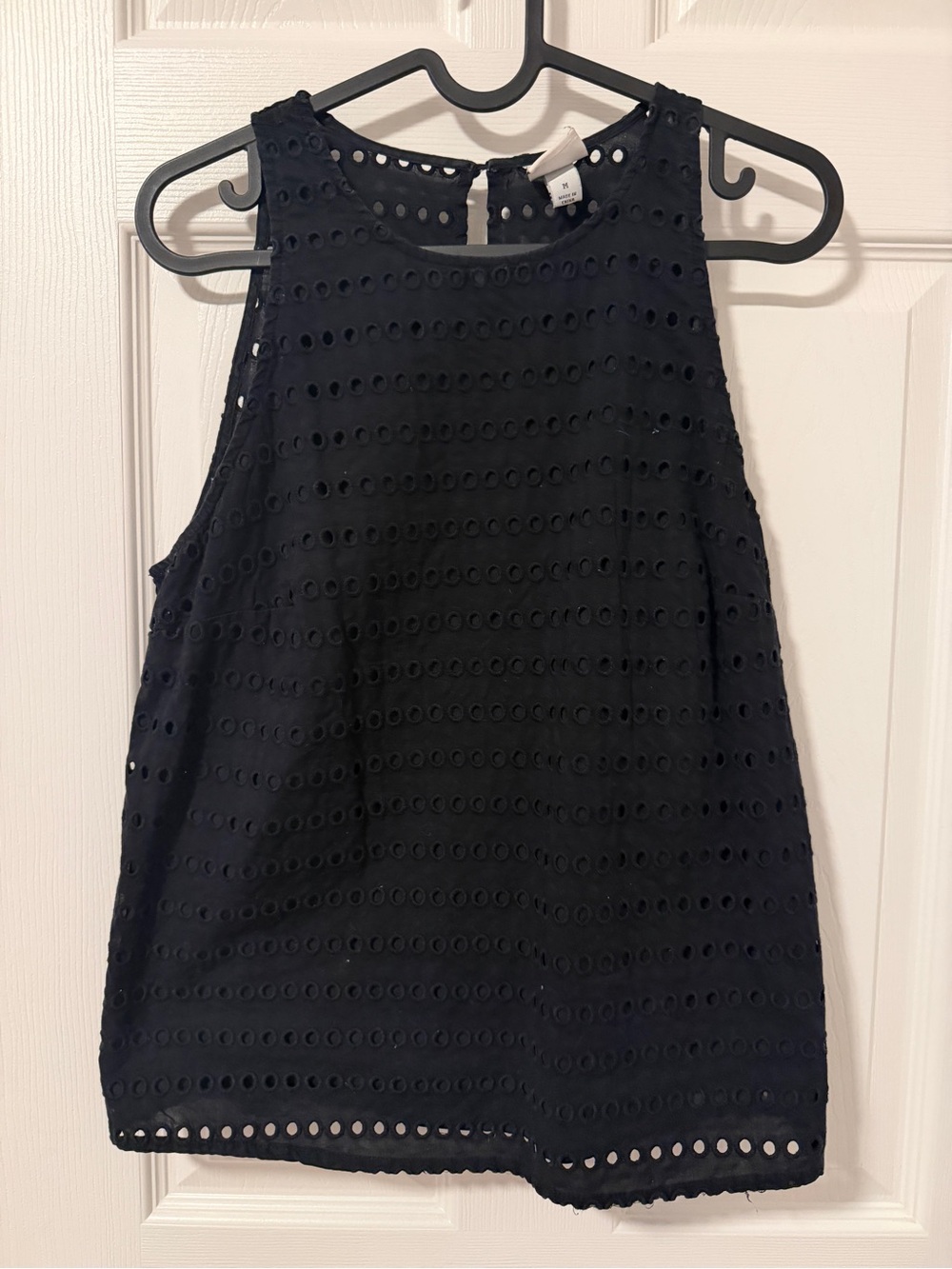 a new day Black Eyelet Short Sleeve Tee
